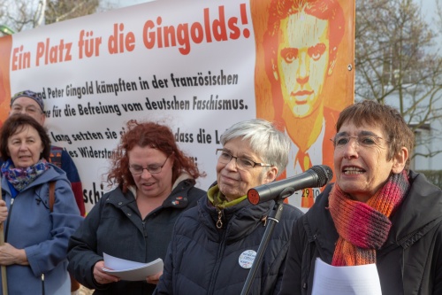 Alice Czyborra geb. Gingold und Silvia Gingold berichter ueber ihre Kindheit in Niederrad