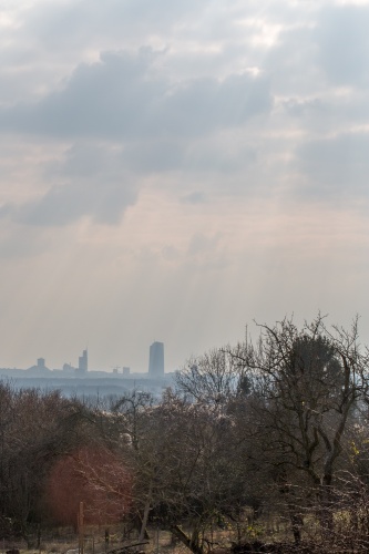 Sonnenstrahlen ueber Frankfurt