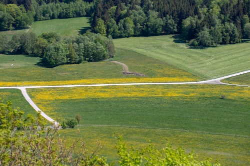 Wege mit gelbem Rand