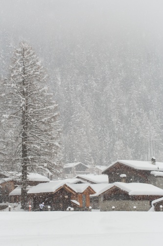 Schneefall in Oberwald